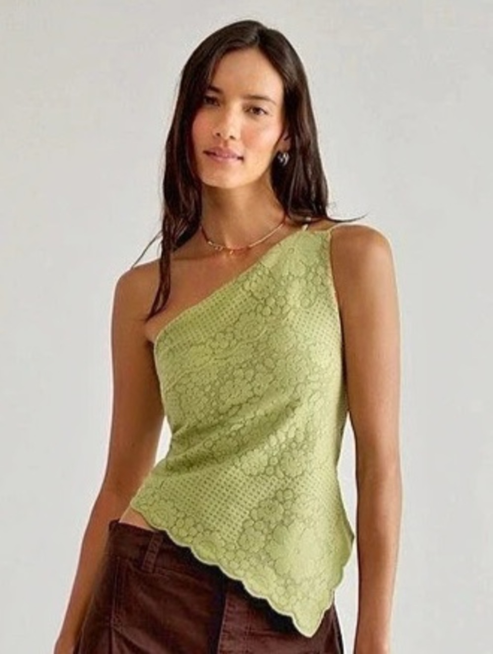 FREE PEOPLE Clover One-Shoulder Top in Winter Pear, NWT, size M